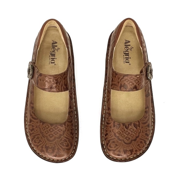 Alegria Paloma Yeehaw Mary Janes Brown Leather Euro Size 40 = US 9.5 - 10 EUC - Picture 5 of 11